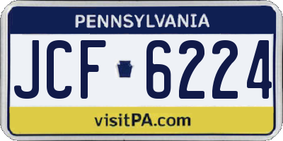 PA license plate JCF6224