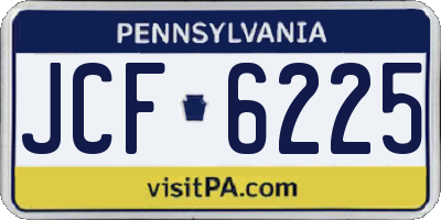 PA license plate JCF6225