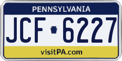PA license plate JCF6227