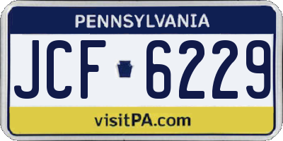 PA license plate JCF6229
