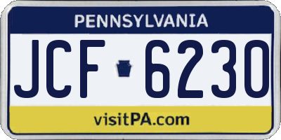 PA license plate JCF6230