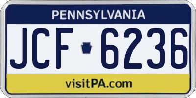PA license plate JCF6236