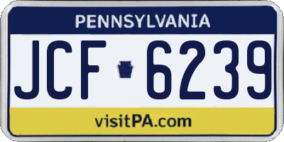 PA license plate JCF6239