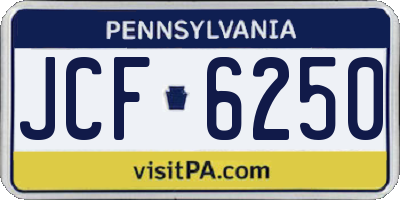 PA license plate JCF6250