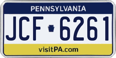 PA license plate JCF6261