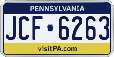 PA license plate JCF6263