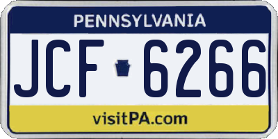 PA license plate JCF6266