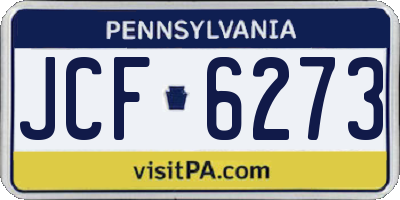 PA license plate JCF6273