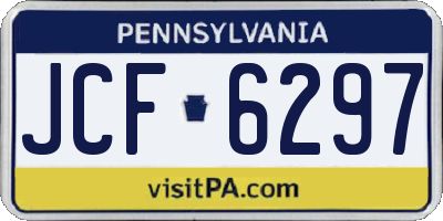 PA license plate JCF6297