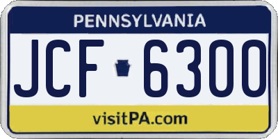 PA license plate JCF6300
