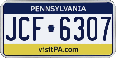 PA license plate JCF6307