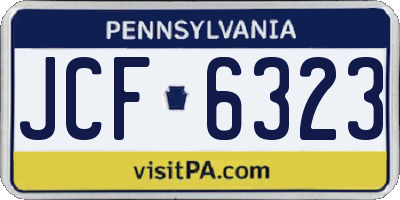 PA license plate JCF6323