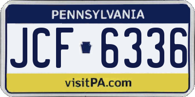 PA license plate JCF6336