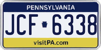 PA license plate JCF6338