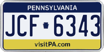 PA license plate JCF6343