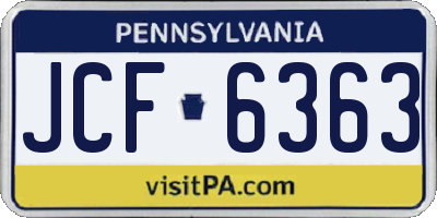 PA license plate JCF6363
