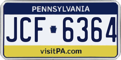 PA license plate JCF6364