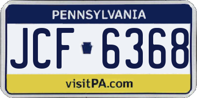 PA license plate JCF6368