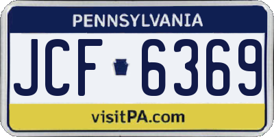 PA license plate JCF6369
