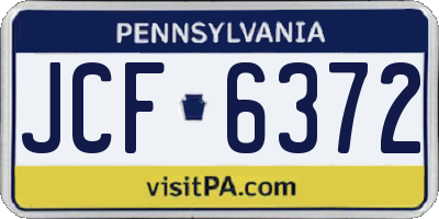 PA license plate JCF6372