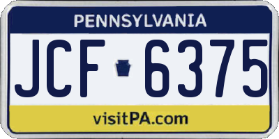 PA license plate JCF6375