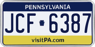 PA license plate JCF6387