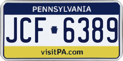 PA license plate JCF6389
