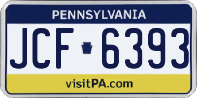 PA license plate JCF6393