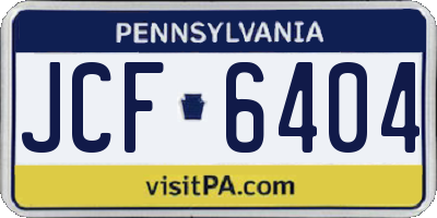 PA license plate JCF6404