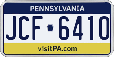 PA license plate JCF6410