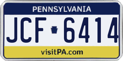 PA license plate JCF6414