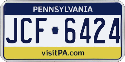 PA license plate JCF6424