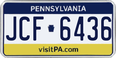 PA license plate JCF6436