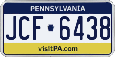 PA license plate JCF6438