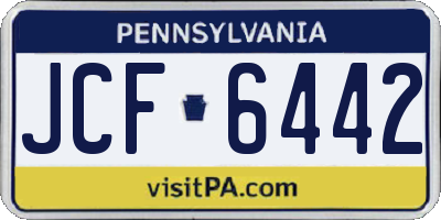 PA license plate JCF6442