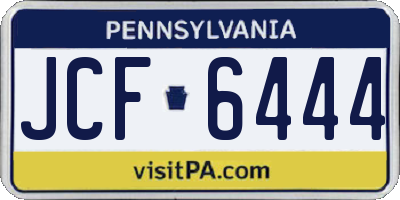 PA license plate JCF6444