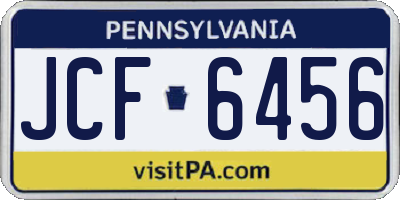 PA license plate JCF6456