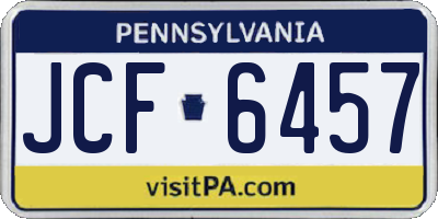 PA license plate JCF6457