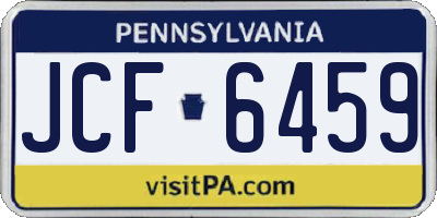 PA license plate JCF6459