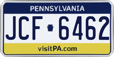 PA license plate JCF6462