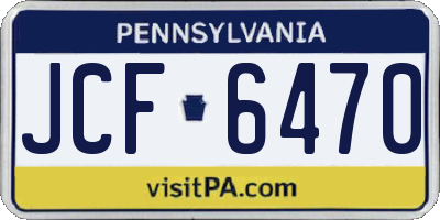 PA license plate JCF6470