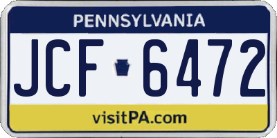 PA license plate JCF6472