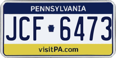PA license plate JCF6473