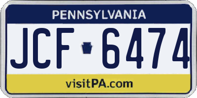 PA license plate JCF6474