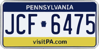 PA license plate JCF6475