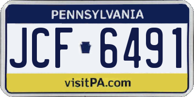 PA license plate JCF6491