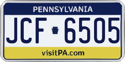 PA license plate JCF6505