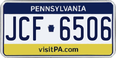 PA license plate JCF6506