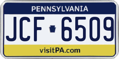 PA license plate JCF6509