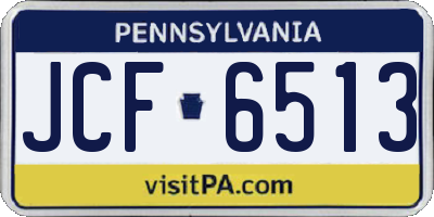 PA license plate JCF6513